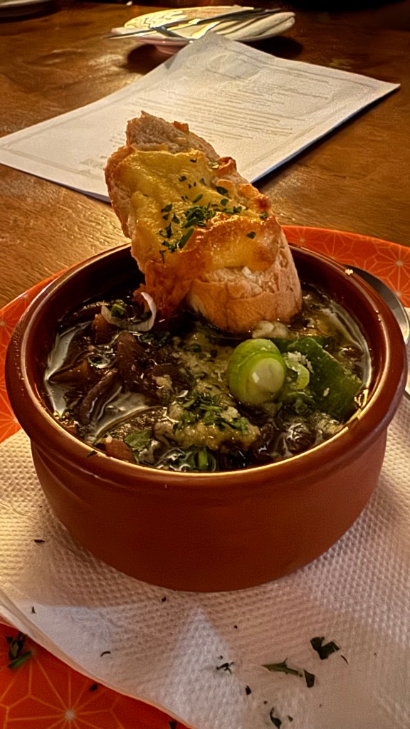 French onion soup at Le Vivant in Highgate.
